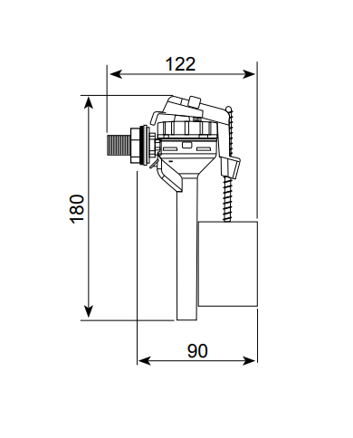 Mecanismo cisterna doble descarga por cable universal. T-280NS 50771  Tecnoagua