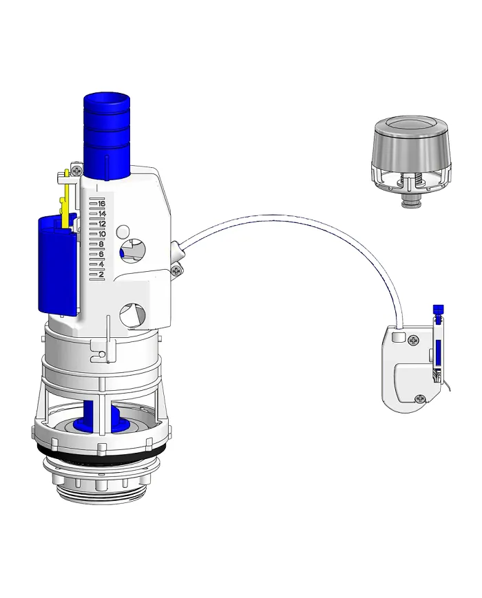 Mecanismo de doble descarga para cisterna baja Urb.y 60 y Urb.y Plus [A/I]  (3/6L) Unisan