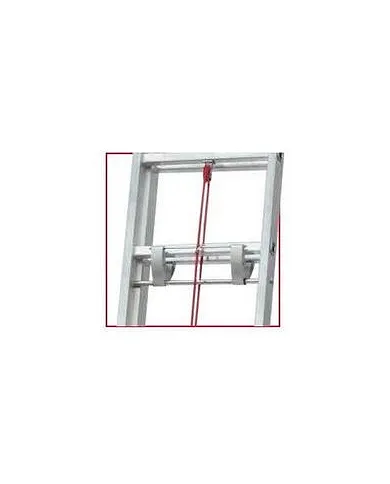 Escalera extensible en aluminio con cuerda 28 peldaños (14+14)